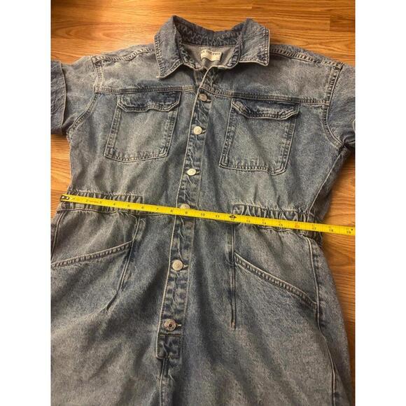 We The Free Denim Marci Cuffed Shortalls Size XL - Picture 8 of 9